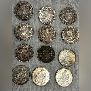 Canadian Silver 50 Cent Coin Collection
